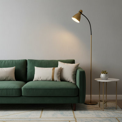 Avery 62.5 in. Modern LED Standing Floor Lamp with Metal Cone Shade and 3-Way Dimming Light
