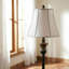 Lampe sur pied à DEL 63 po avec abat-jour beige en tissu Sophia