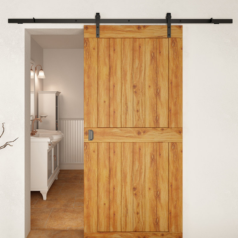 Delaney Black Barn Door Hardware Kit with 8' Track