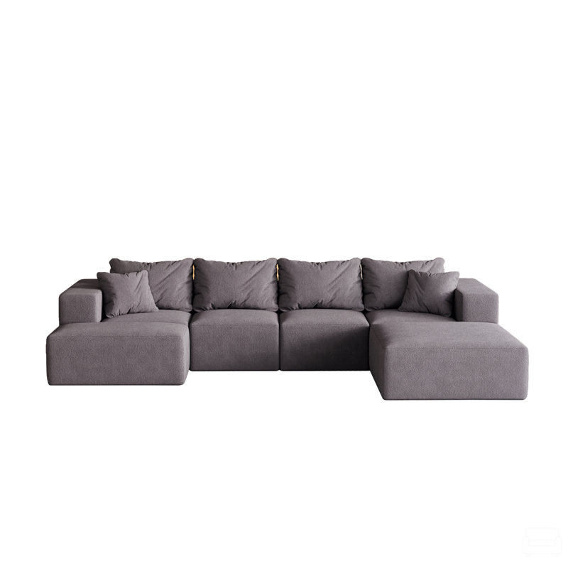 Ensemble de canapé modulaire rembourré sans os Modern, Gris
