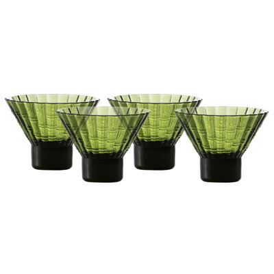 Fortessa Mahalo Stackable Glass, 8 Oz. Martini (Set of 4), Ginger Gold