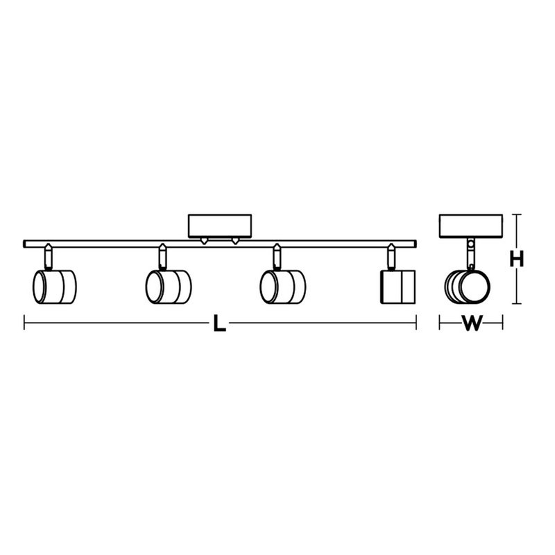 29.75'' 4 -Light Rail Track Kit with Dimmable