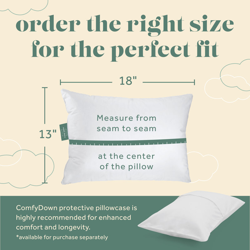 Oreiller pour tout-petit, bourre en duvet d'oie 800, housse 100% coton à densité de tissage 300 - 18 mois à 6 ans
