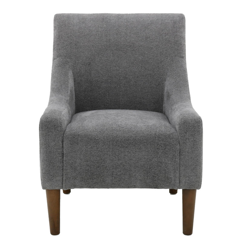 Shea Fabric Upholstered Armchair, Gray Polyester Blend