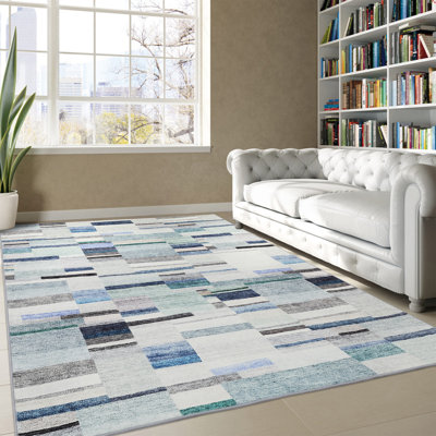 Tapis bleu / blanc / gris Eliina