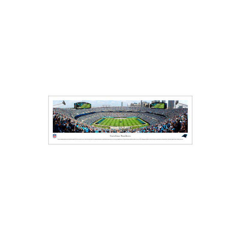 Impression panoramique de football Carolina Panthers, H 13,5 po x l 40 po x P 0,38 po, Sans cadre