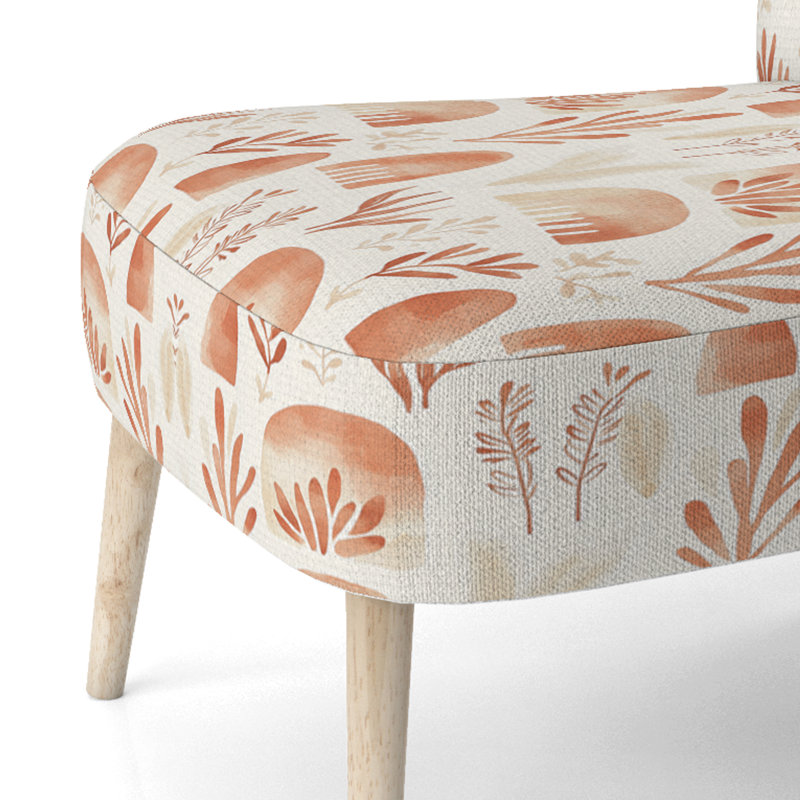 Chaise abstraite rembourrée - Fauteuil boho terra orange, Chaise d'appoint sans accoudoirs