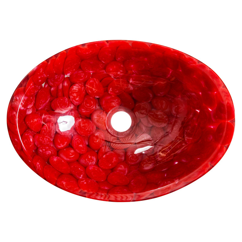 Belfry Bathroom Bernard 410mm L x 330mm W Red Resin Oval Sink
