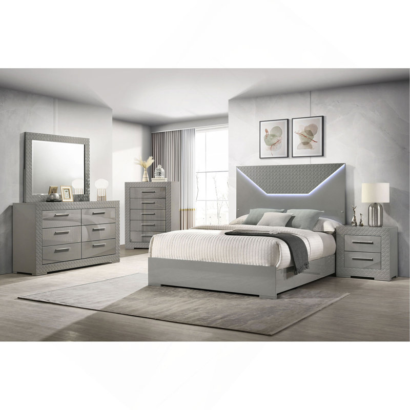 Commode 6 tiroirs ultrabrillante