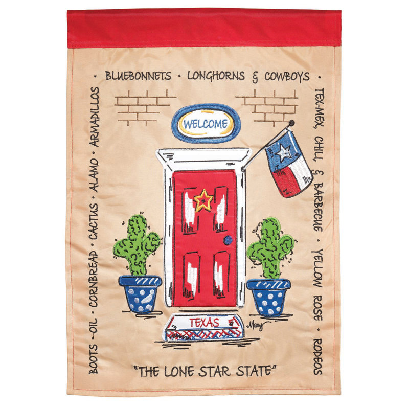 Drapeau de jardin en polyester 18 x 13 po Texas