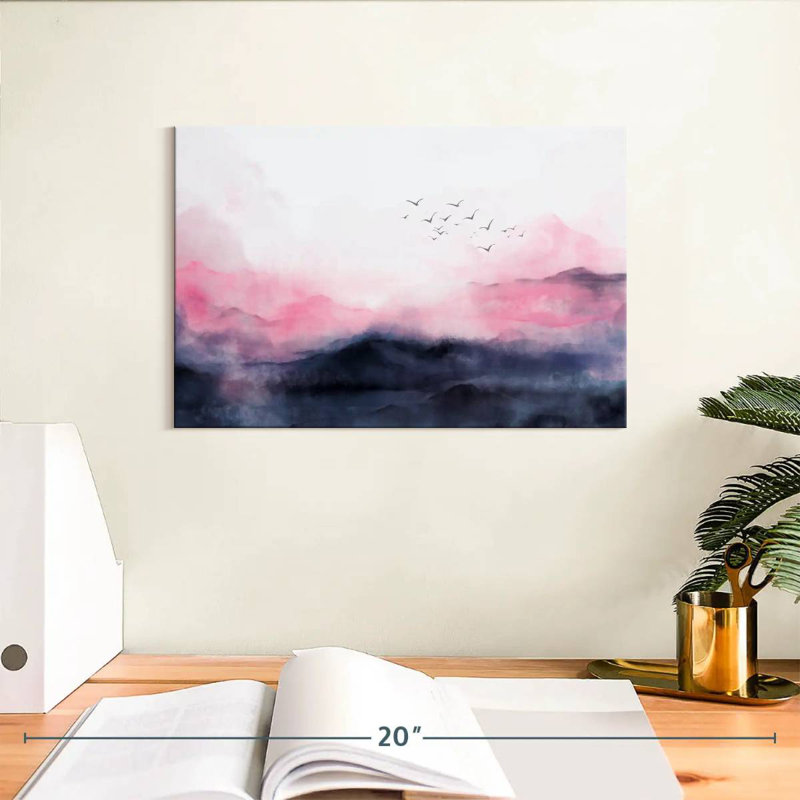 Avery, horizon rose abstrait, H 8 po x l 12 po