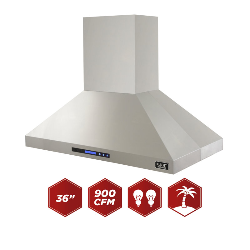 Hotte de cuisine intégrée en acier inoxydable 900 CFM KUCHT Professional de 36 po