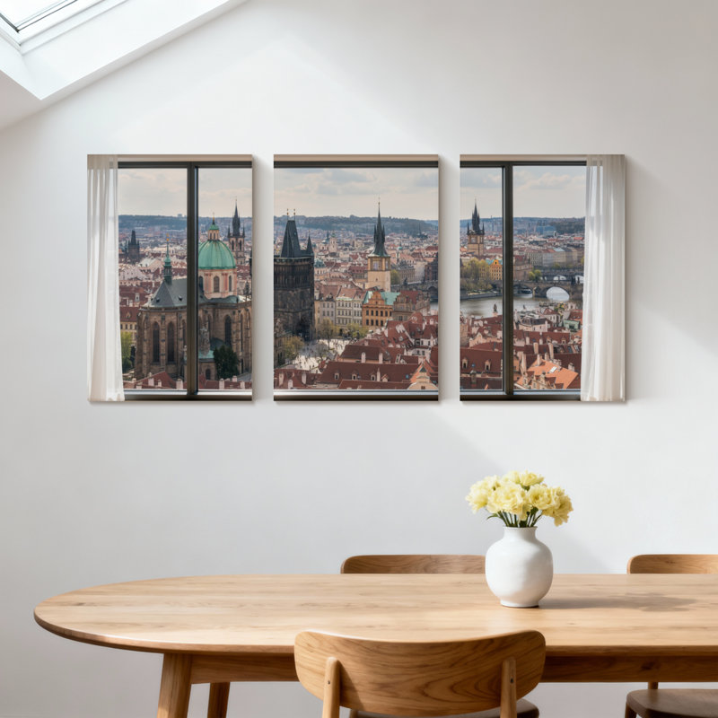 Ensemble de 3 reproductions d'art sur toile, "Scenic & Cityscapes", H 36 po x l 72 po