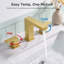 Robinet de salle de bain carré encastré à 3 trous, 2 poignées avec bonde-95856651-138193660