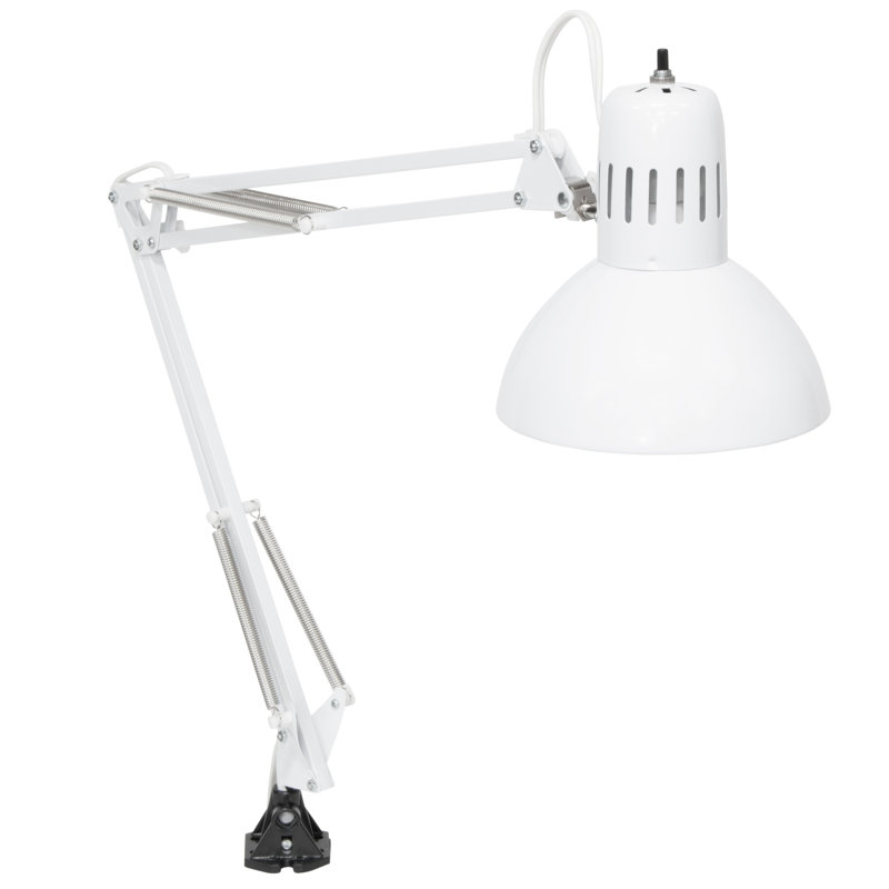 Lampe de bureau à DEL 36 "avec base à pince Hudspeth, Blanc