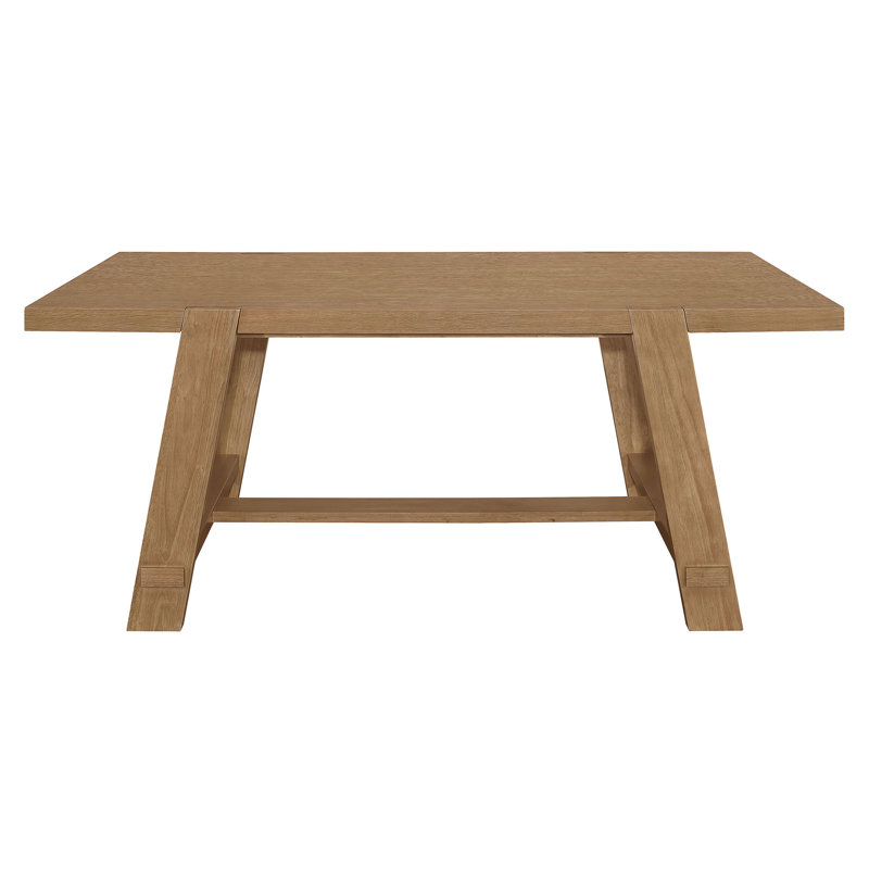Carnes Brown Rectangular Trestle Base Dining Table