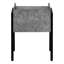Table grise de 11,65 pouces de large avec pieds en métal noir et plateau de rangement contemporain