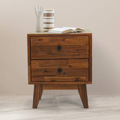 Acacia Cowden 2 - Drawer Solid Wood Nightstand by Millwood Pines