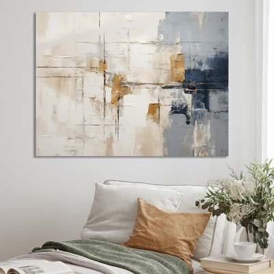 Minimalisme beige et or scandinave - art mural sur toile scandinave