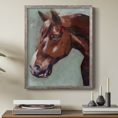 «Paint by Number Horse I», reproduction encadrée - bois massif
