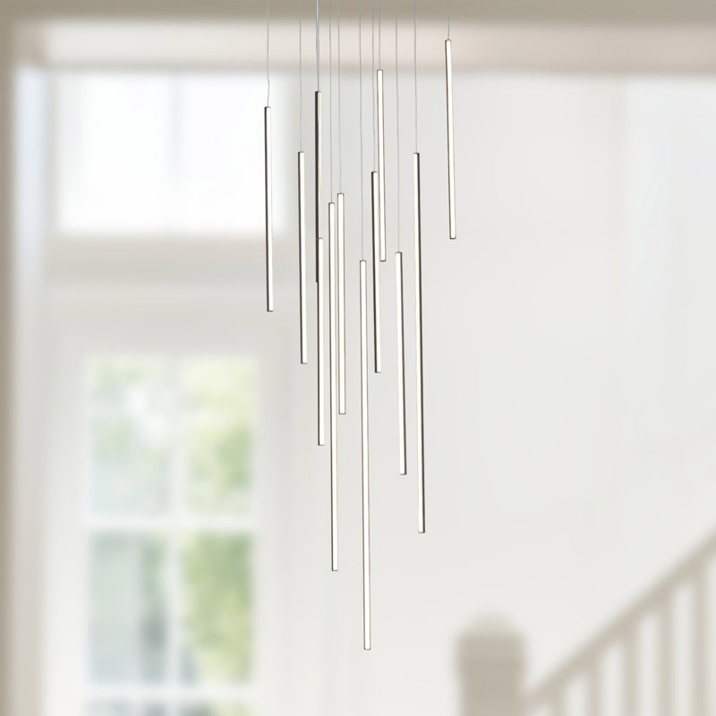 Polished Nickel and Black Aluminum LED Pendant Light