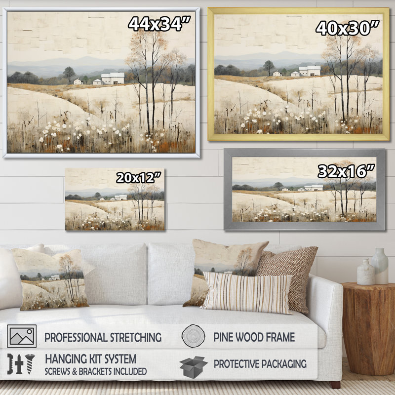 Paysage audacieux audacieux de paysage de campagne I - campagne encadrée, H 16 po x l 32 po x P 1 po, Cadre naturel flottant
