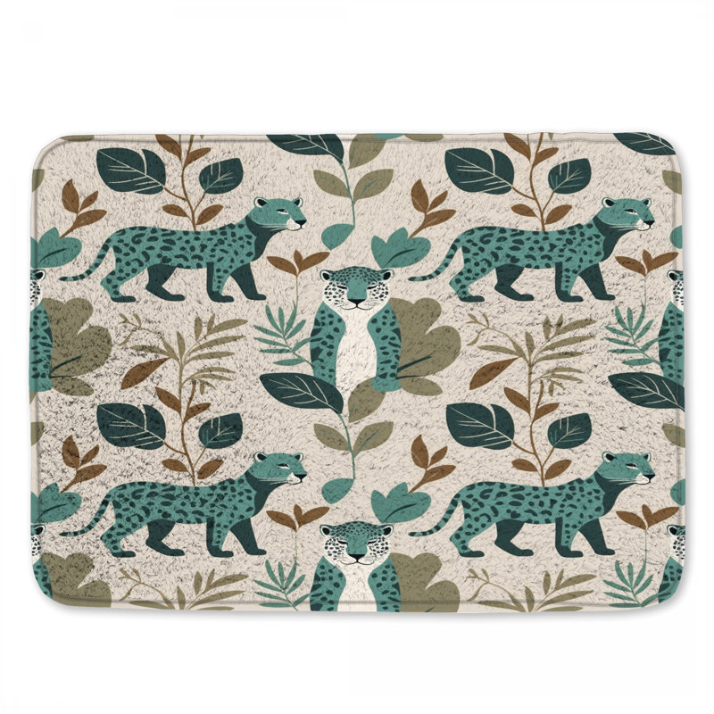 Tapis de bain motif léopard, L 24 po x L 17 po