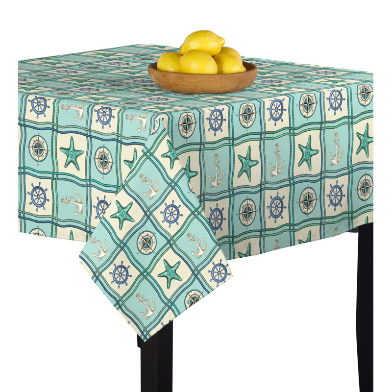 Cordrey Nautical Patches Compass Tablecloth, 84" x 84"