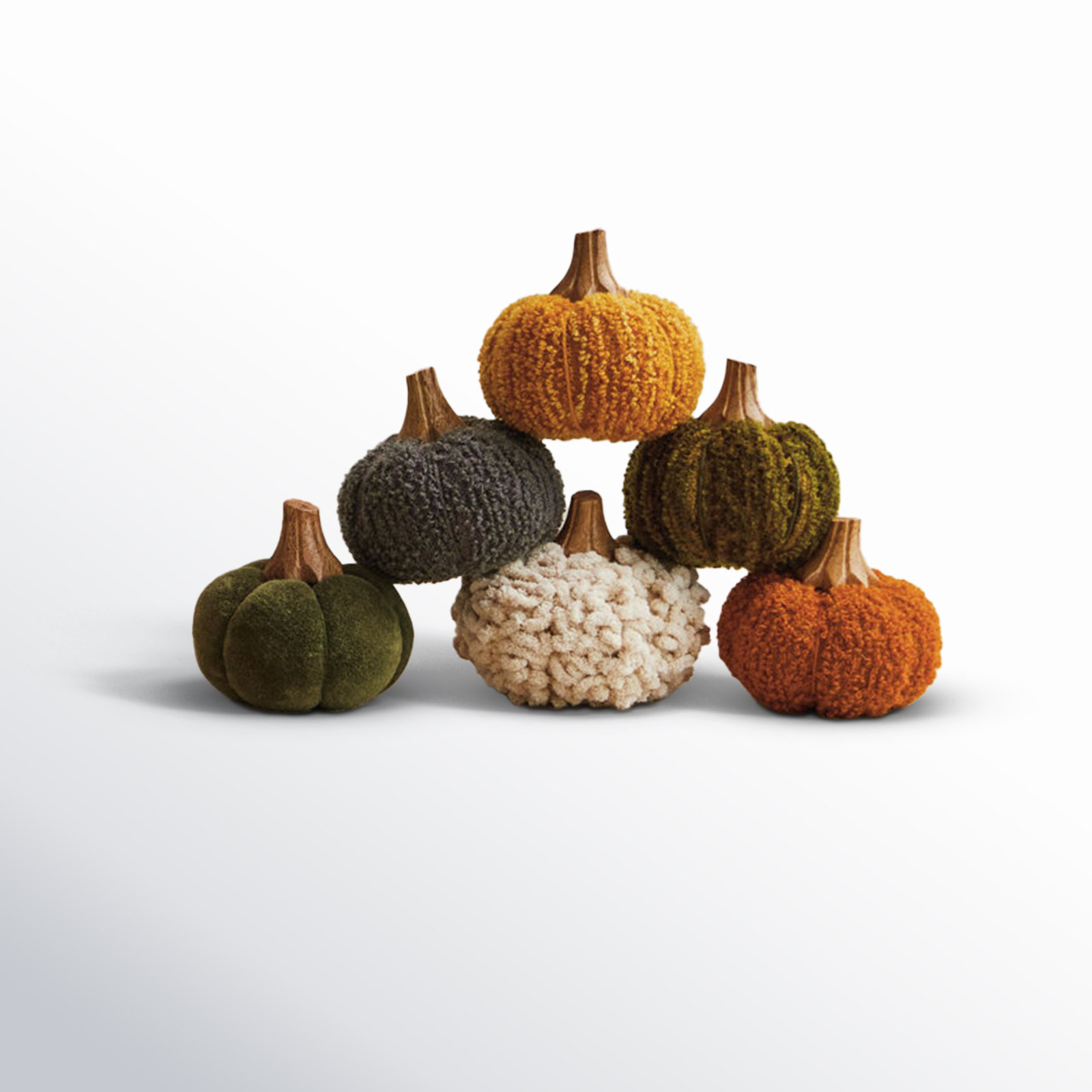 Boucle Velvet Pumpkin Holiday Accent, 3" H x 3.5" W x 3.5" D