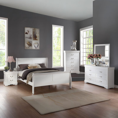 Classic White Sleigh King Bed