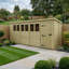 Total Sheds 19ft x 6ft Pent Garden Shed - Single Door - With Windows - Pressure Treated Timber - UK Manufactured