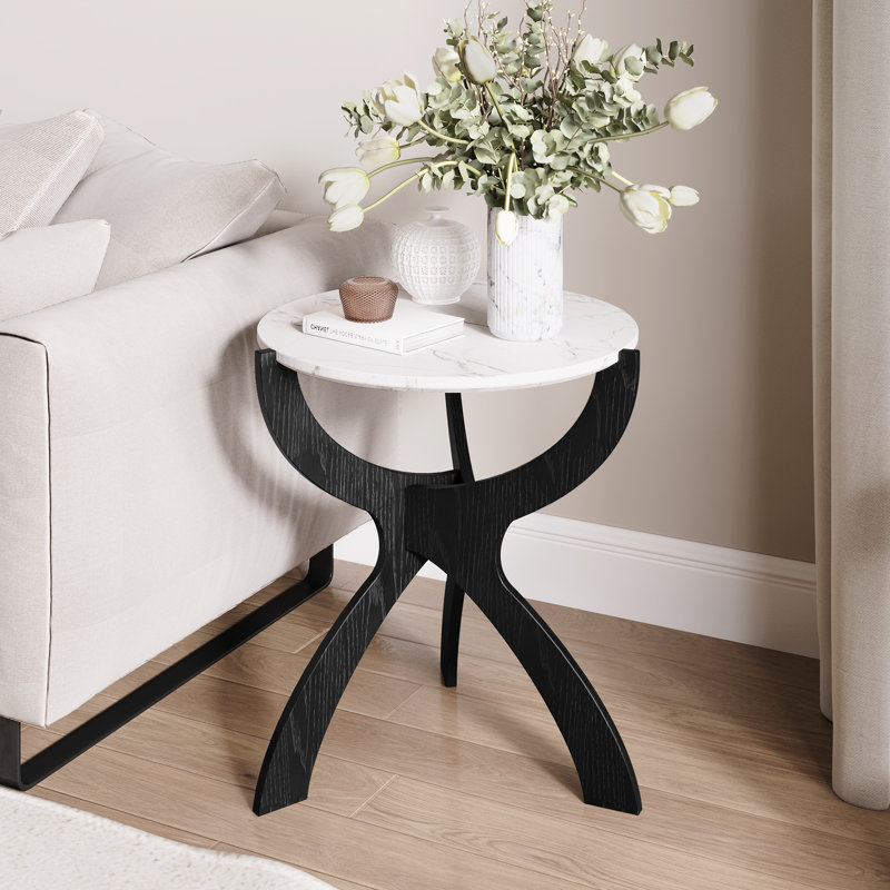 Table de bout à 3 pieds Deshanae, H 23,62 po x l 15,7 po x P 15,7 po