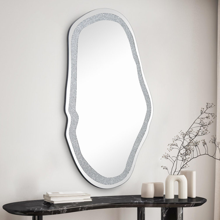 Gintaris Asymmetrical Wood Wall Mirror Everly Quinn
