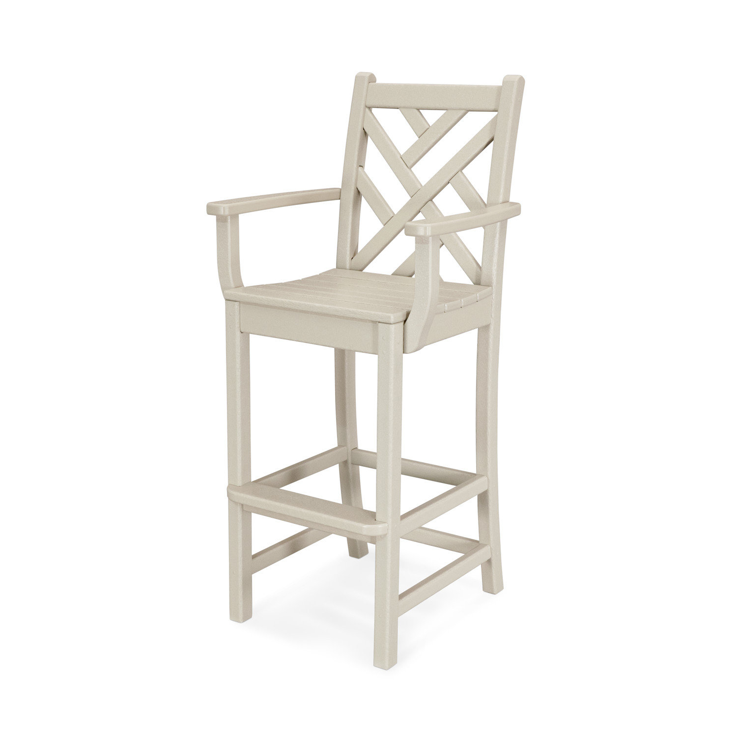 POLYWOOD® Chippendale Patio Bar Stool, Sand