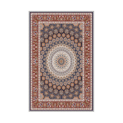 Tapis tissé antibactérien (2,6 x 4,0 pi), 100% polyester, d'une hauteur de poils de 0,3 po | Impression numérique 3D antidérapante à pois en PVC | Lavable à la machine, facile d'entretien pour le salon, la chambre à coucher et le bureau
