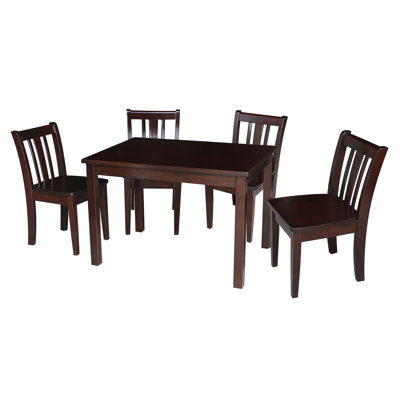 Ensemble de table rectangulaire et de chaises pour enfants 5 pièces Tobias