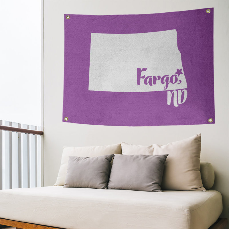 Tapisserie murale fargo north dakota, H 26 po x l 36 po, Violet