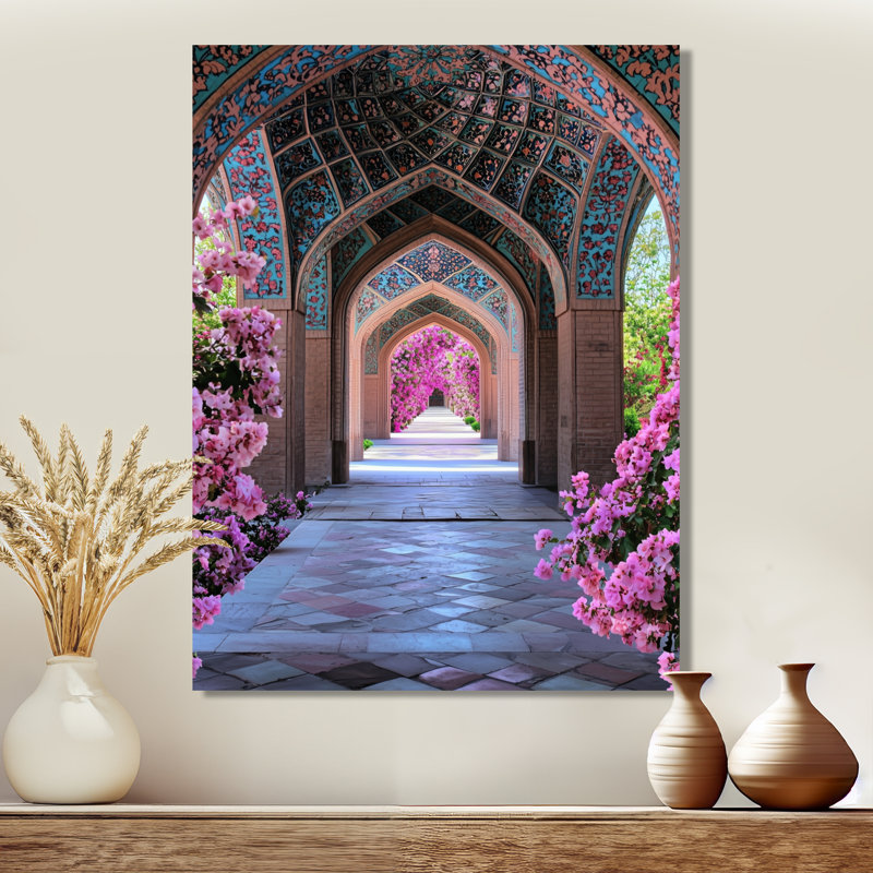 Persan Gardens In Bloom Tehran I - décoration murale en métal, impression traditionnelle, H 32 po x l 24 po x P 0,84 po