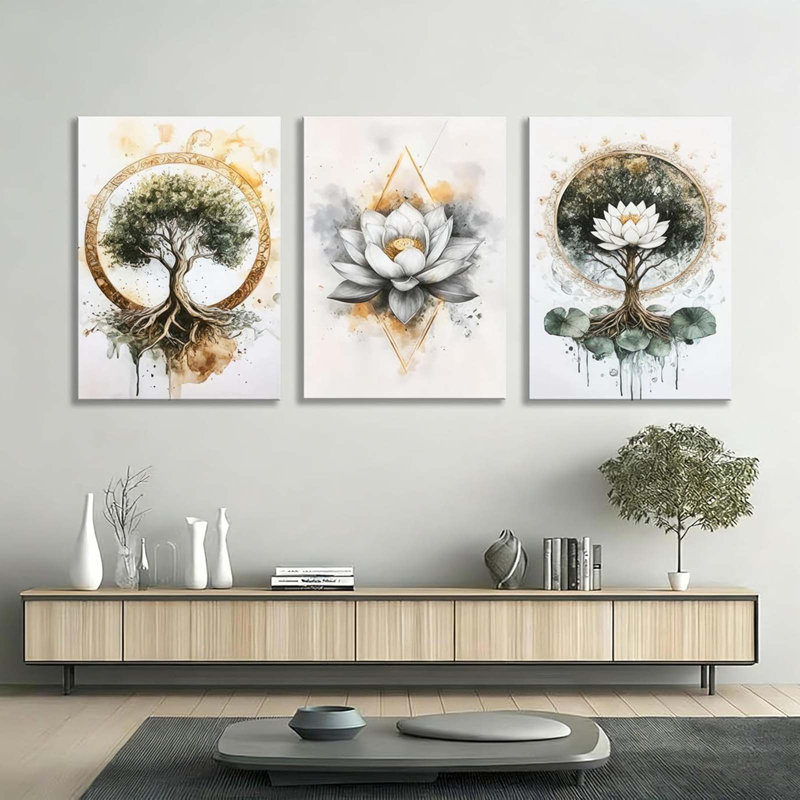 3 Piece Wrapped Canvas Print, 60cm H x 40cm W