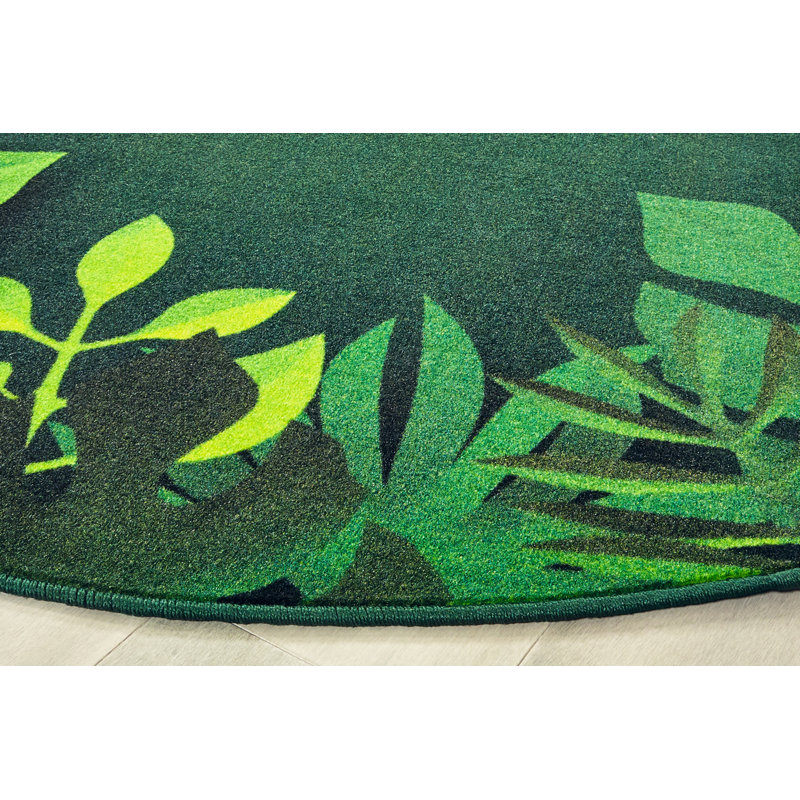 Tapis touffeté vert / noir Pixel Perfect, Rond 6 pi