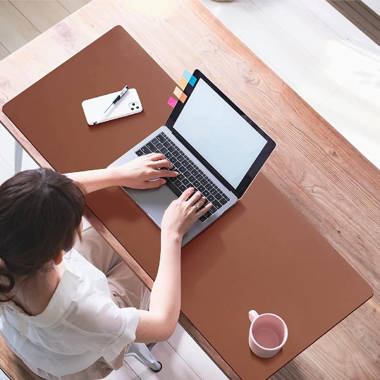 Desk Pad Tan Leather, Desk Mat, Mouse Keyboard Pad, Blotter