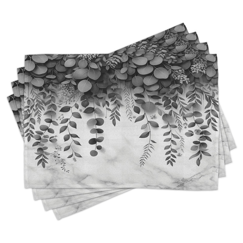 Ensemble de 4 napperons noirs et blancs Ambesonne