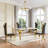 Luxurious Faux Marble Dining Table,70"Luxury Dining Room Table With Curved Cabriole Stainless Steel Legs For Home Office-112290449-112290450-112291356