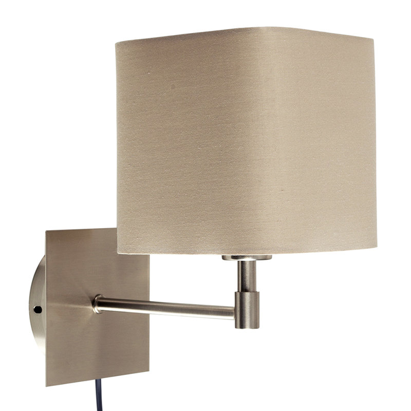 Alsfeld Plug-in Armed Sconce, Beige, Yes