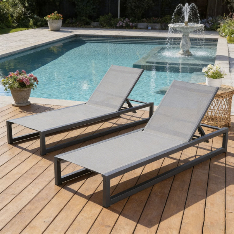 CHAISE LOUNGE, Black+Grey, 2