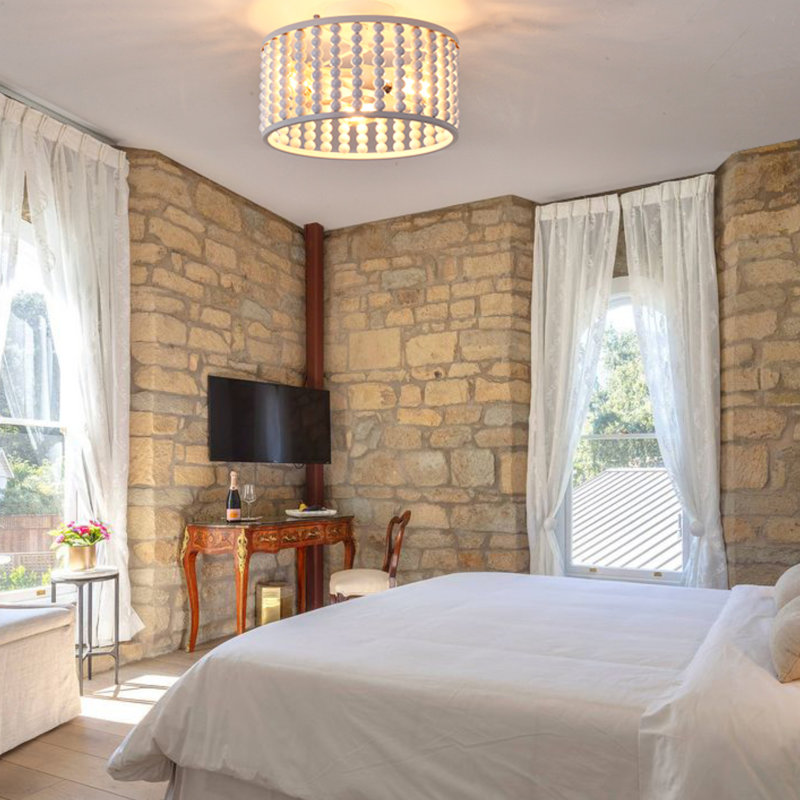 Plafonnier semi-encastré 3 lumières Boho, Blanc