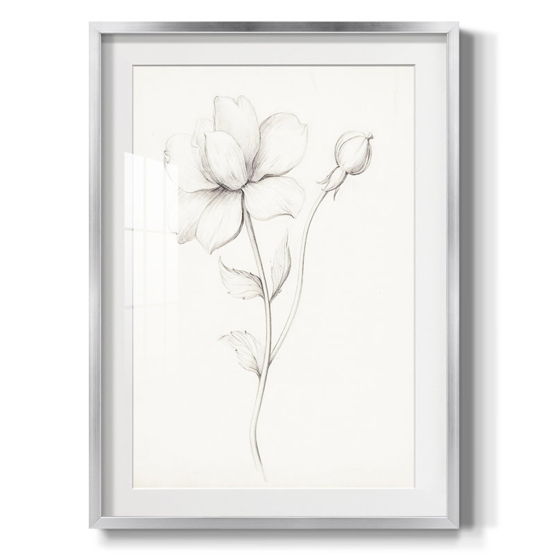 Impression florale rétro - impression encadrée, Argent
