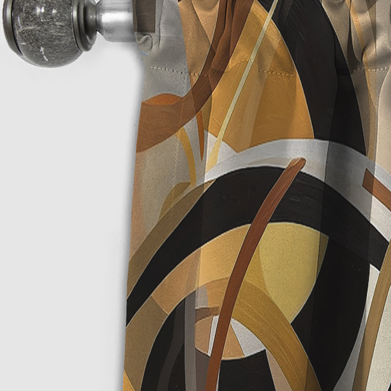 Mid-Century Artistic Transformations I - Rideau occultant abstrait Mid-Century - 1 panneau, L 52 po x L 120 po