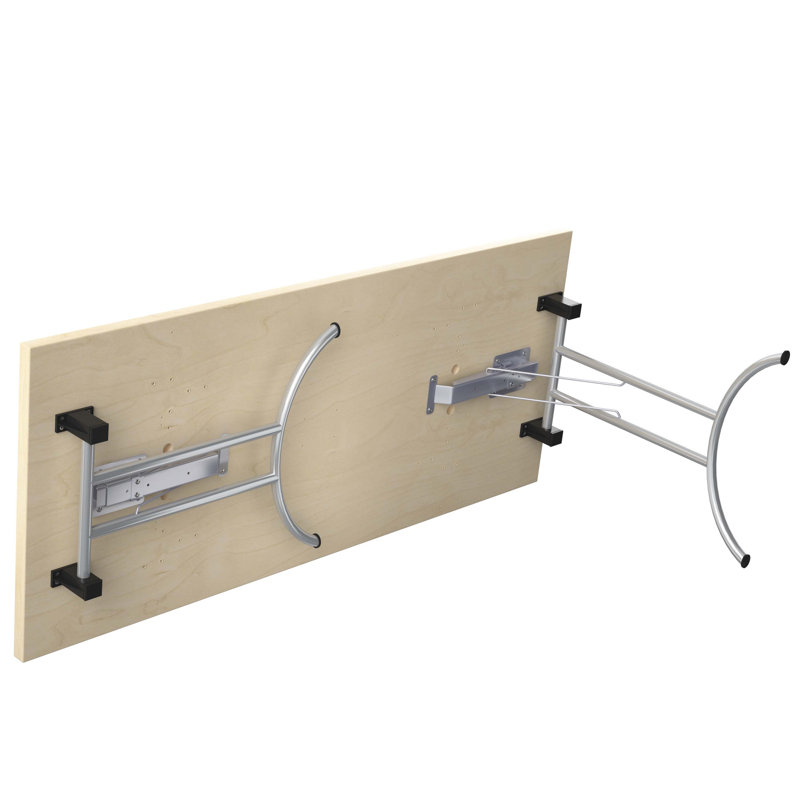 Buariki Rectangle Modular Training Table, 72.5cm H x 160cm W x 70cm D, Oak, Chrome