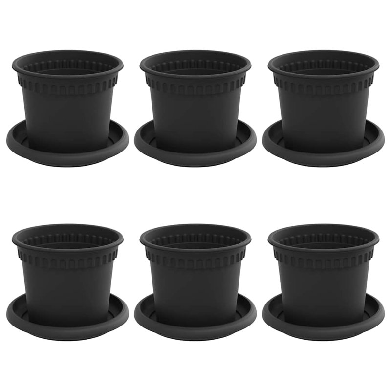 Pot Planter, 10cm H x 12.5cm W x 12.5cm D, Black